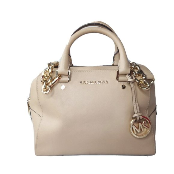 Michael Kors Jet Set Travel Medium Satchel Dark Camel Saffiano Leather MSRP $298 - Picture 2 of 7